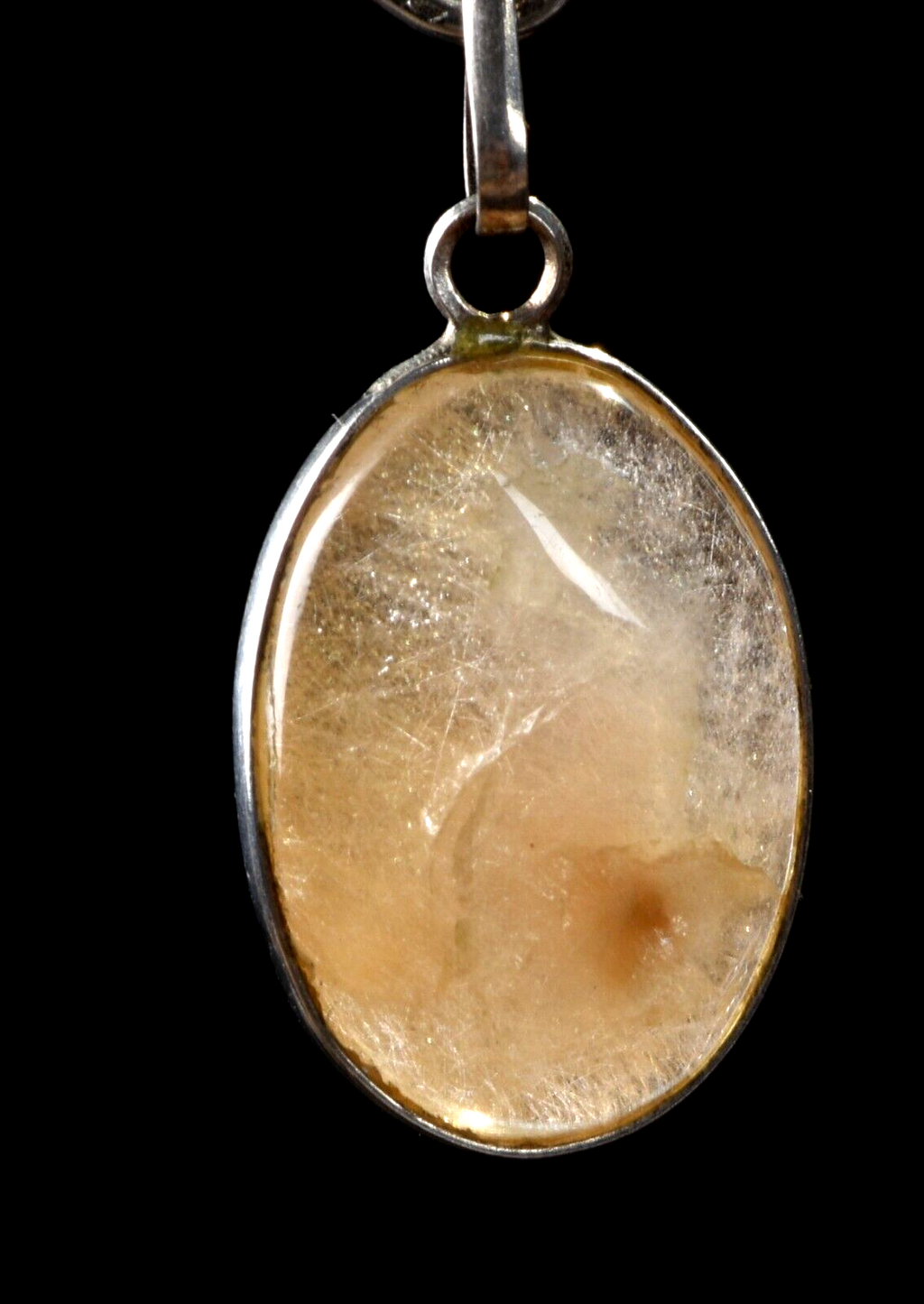 Golden  rutile  mystic pendant  cleans aura,scrying,removes negative energy#7489