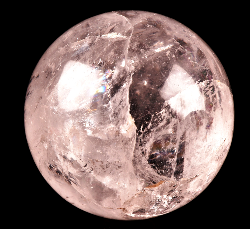 Satyaloka quartz   rainbow  scrying sphere   synergy 12 shaman tool   #7953