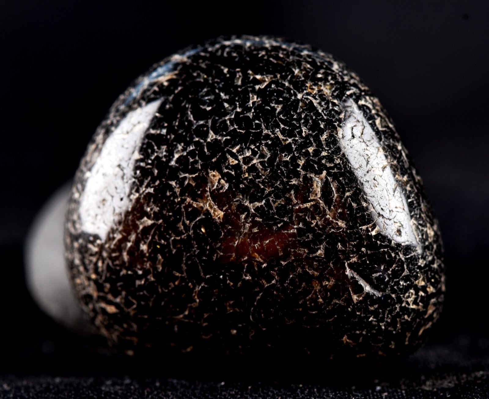 Mystic old black sulemani  bhaisajyaguru/shaman stone with  reach patina#7359