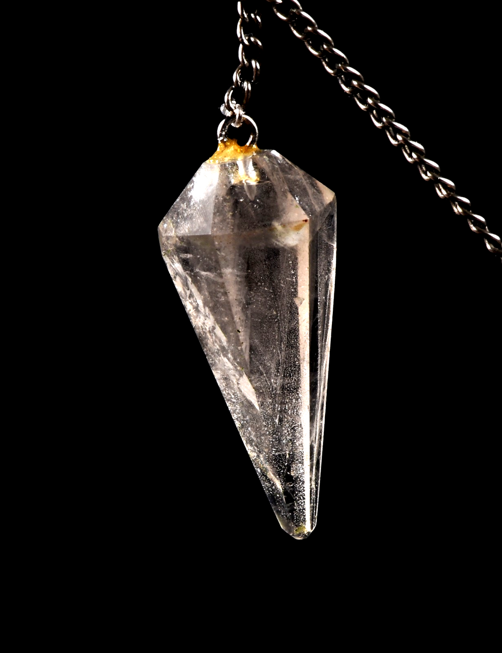 Satyaloka satyamani  region quartz   pendulum  synergy 12 crystal #7825