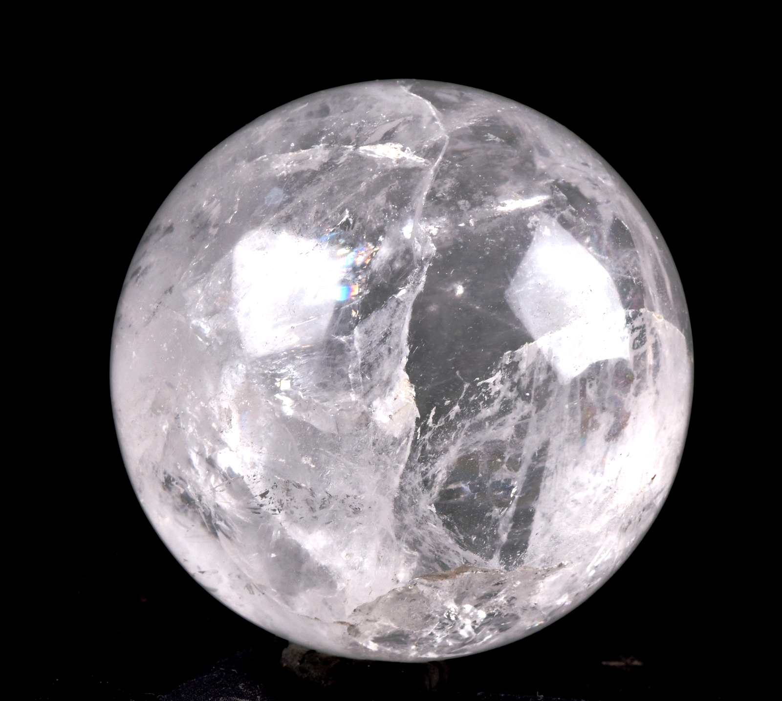 Satyaloka quartz   rainbow  scrying sphere   synergy 12 shaman tool   #7953