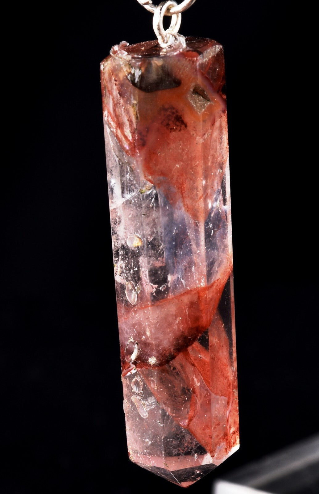 Himalayan Red Azeztullite  agnitite crystal pendant spiritual spark    #7179