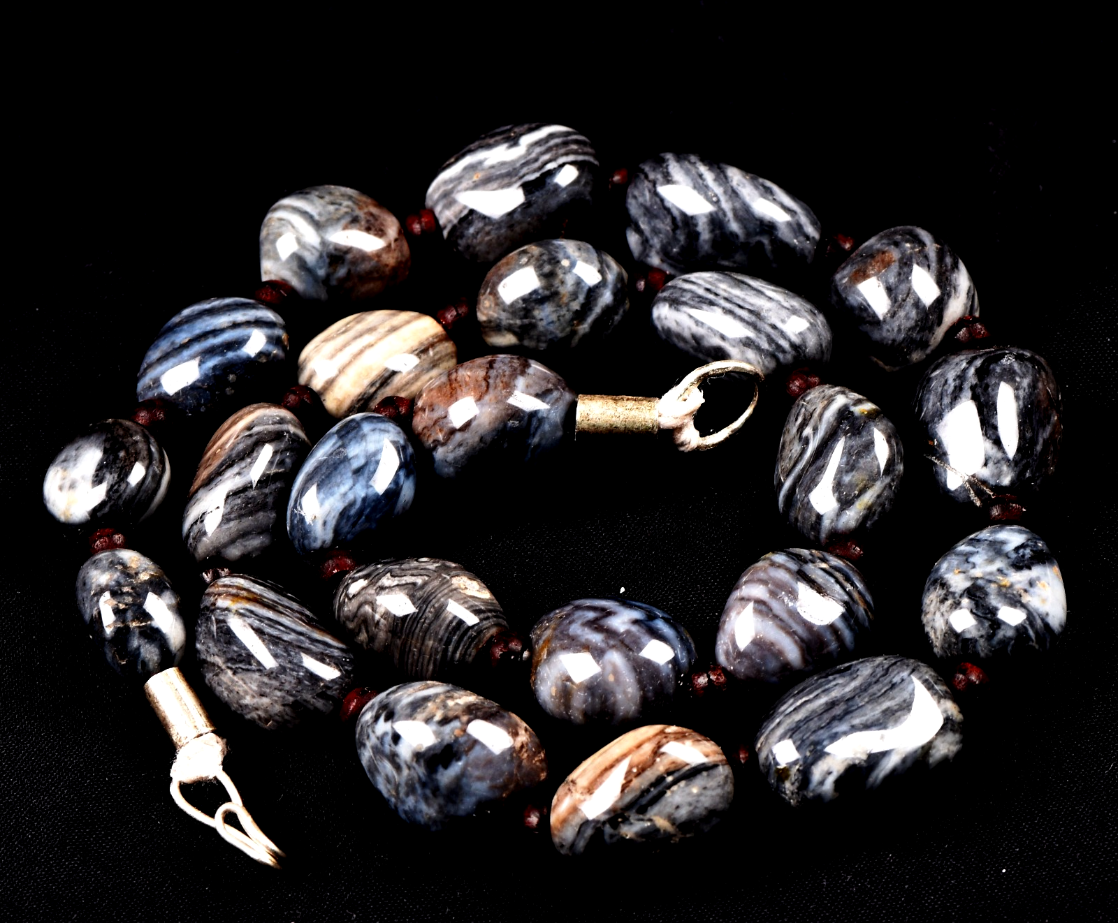 old sulemani  dzi/bhaisajyaguru/ shaman bead necklace with  reach patina #8144