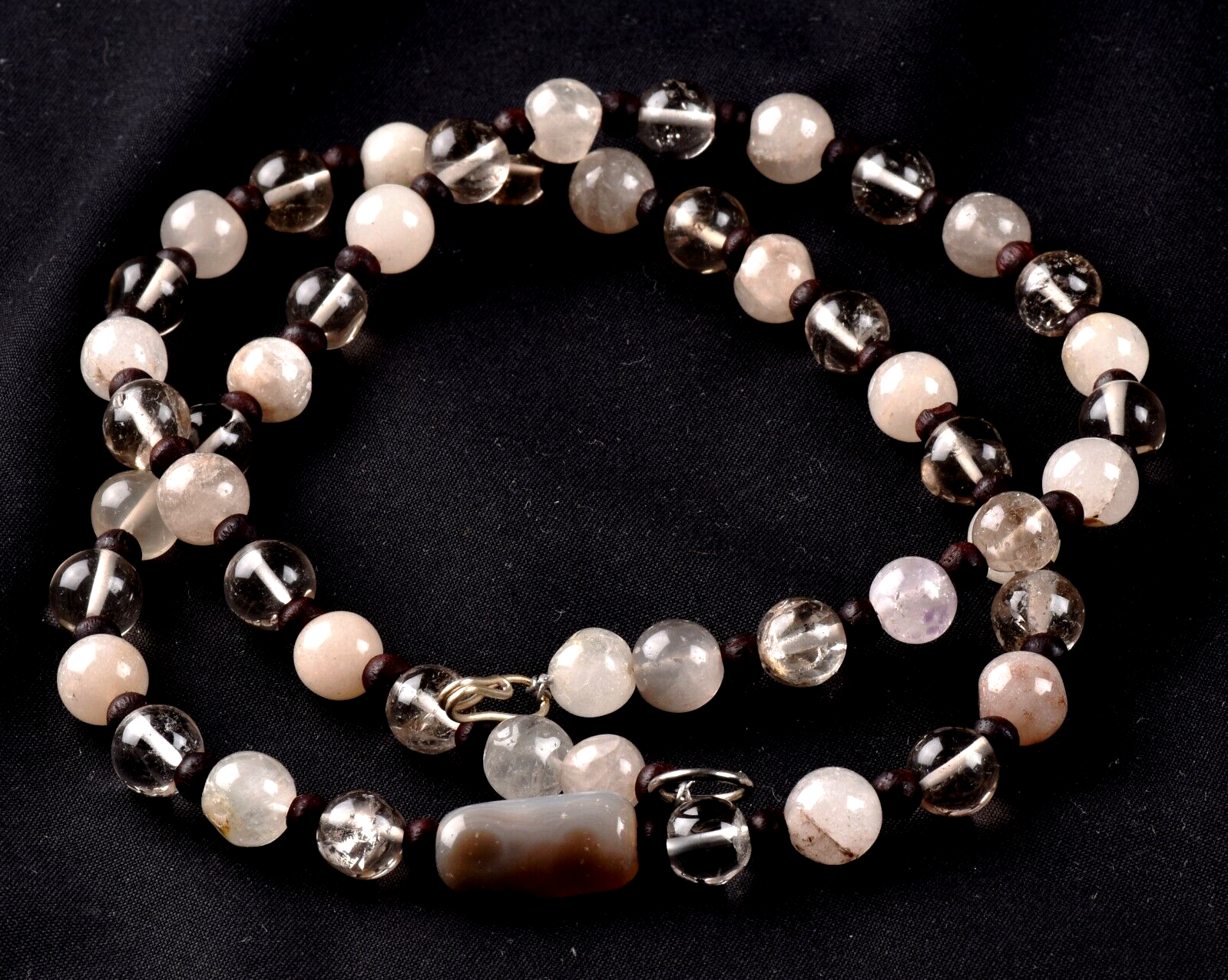 satyaloka  quartz ,sulemani  bead necklace  #7027