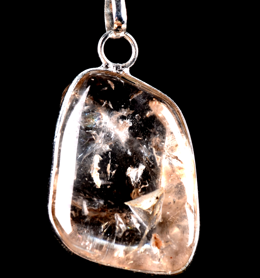 Golden brown  mystic manifestation quartz pendant shaman cleans aura, ,#7758