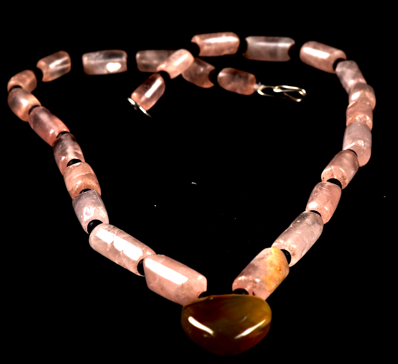 rose quartz unconditional love.   self-forgiveness and acceptance necklace #7895