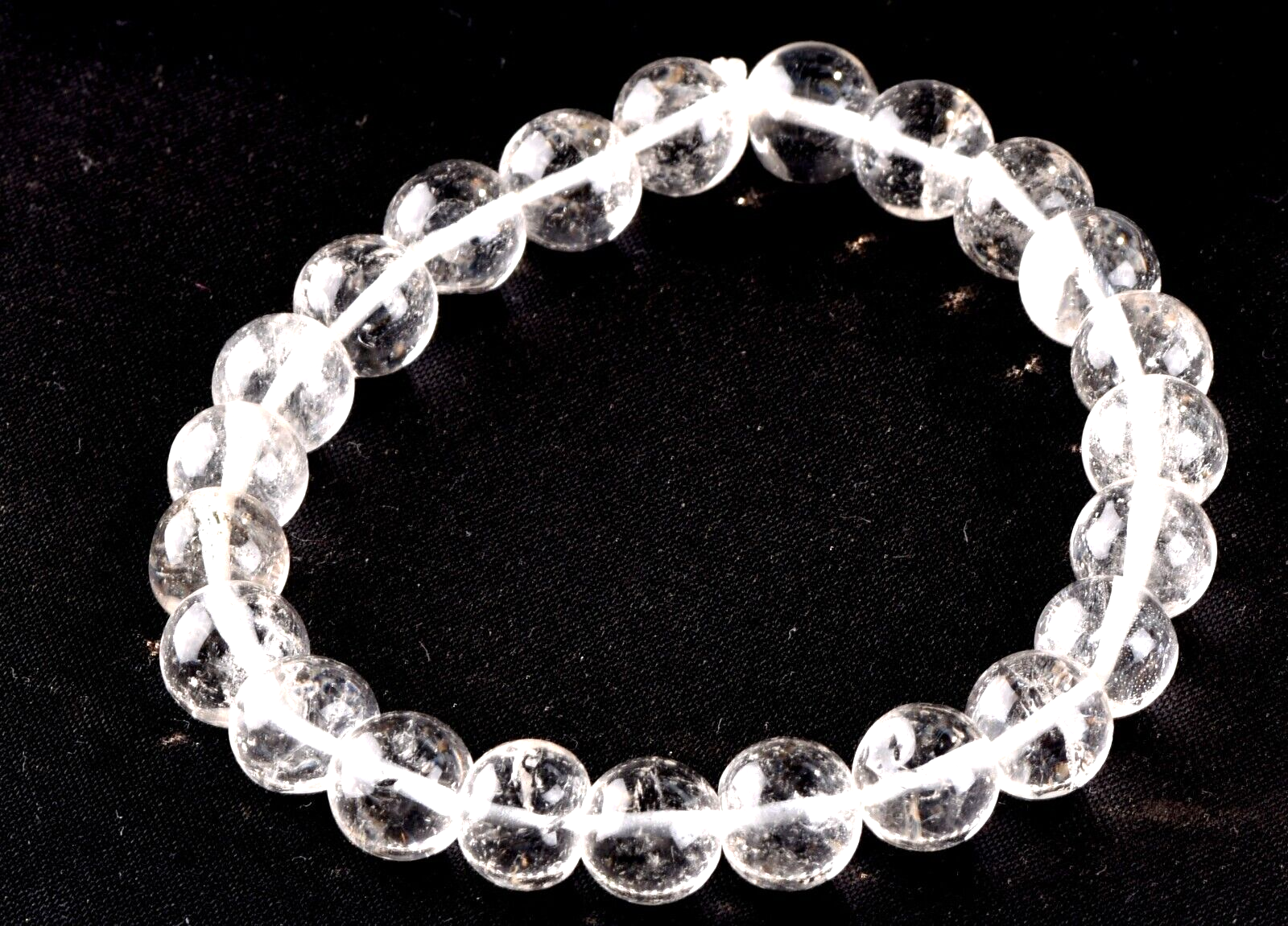 satyaloka    crystal 10 mm beads high vibration bracelet  #7573
