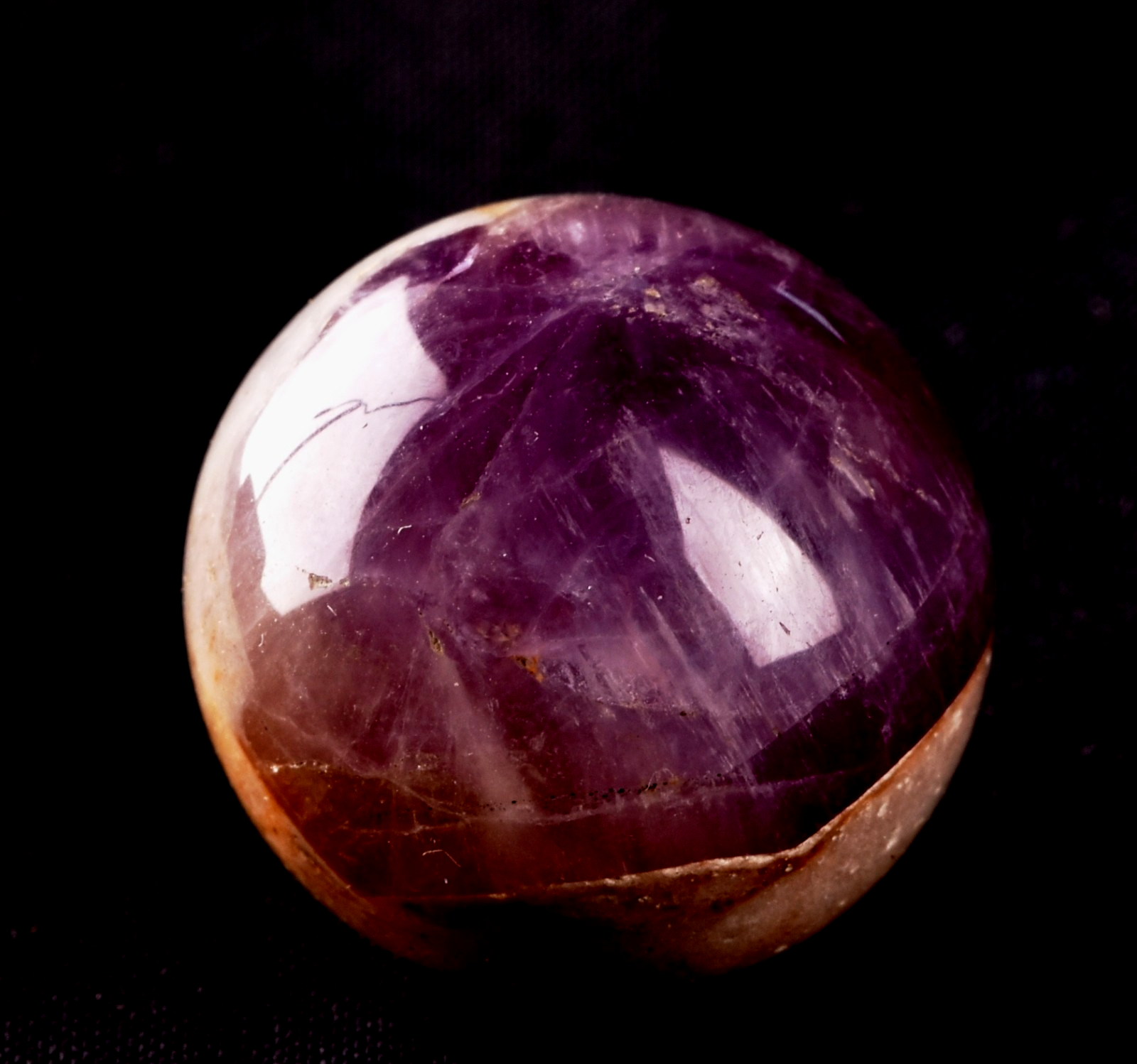 Super 7 melody stone ''evil eye'' chevron  rare  sphere for your altar  #8279