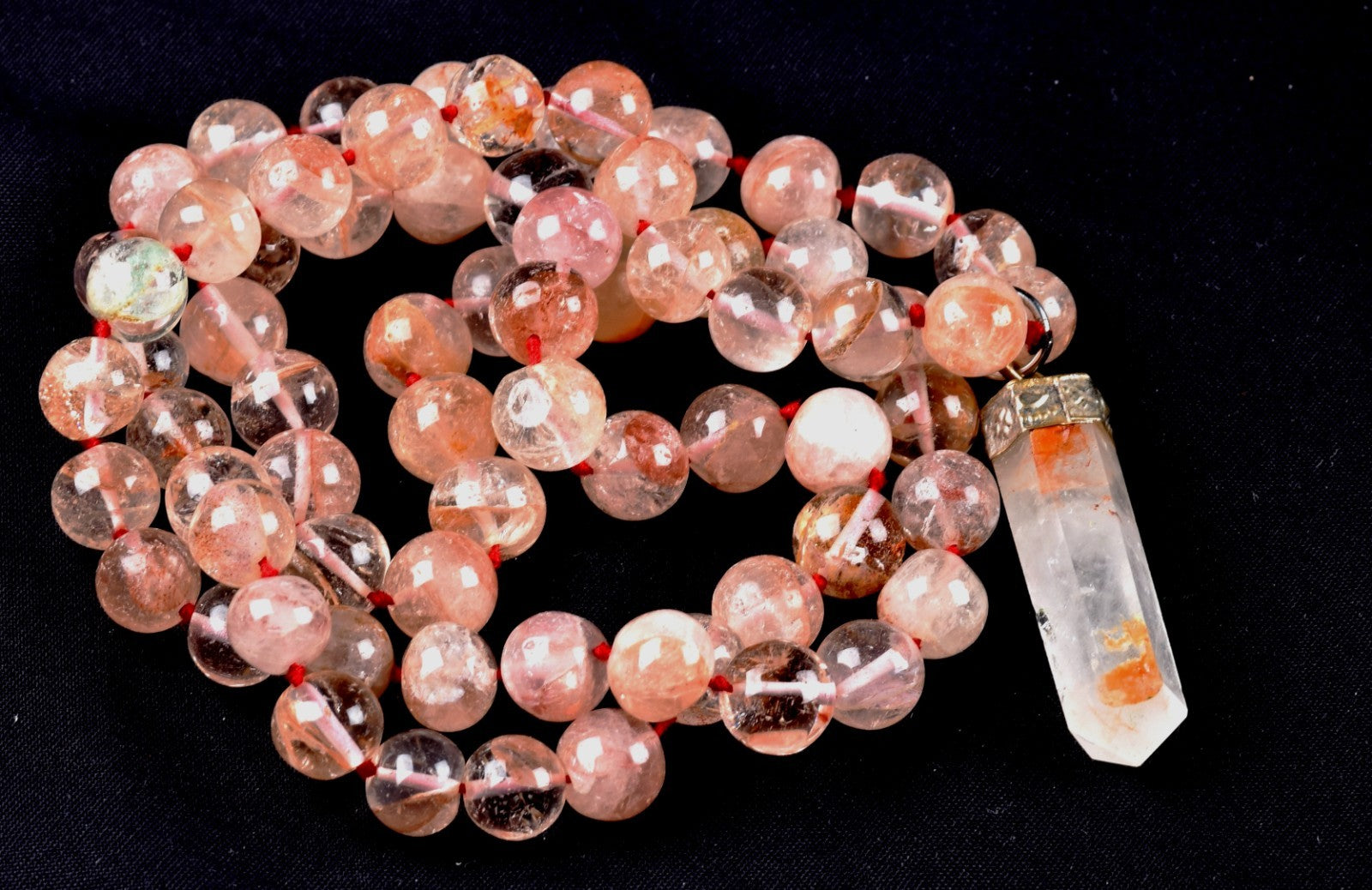 satyaloka Red Azeztullite  agnitite necklace with agnitite pendant  #8076