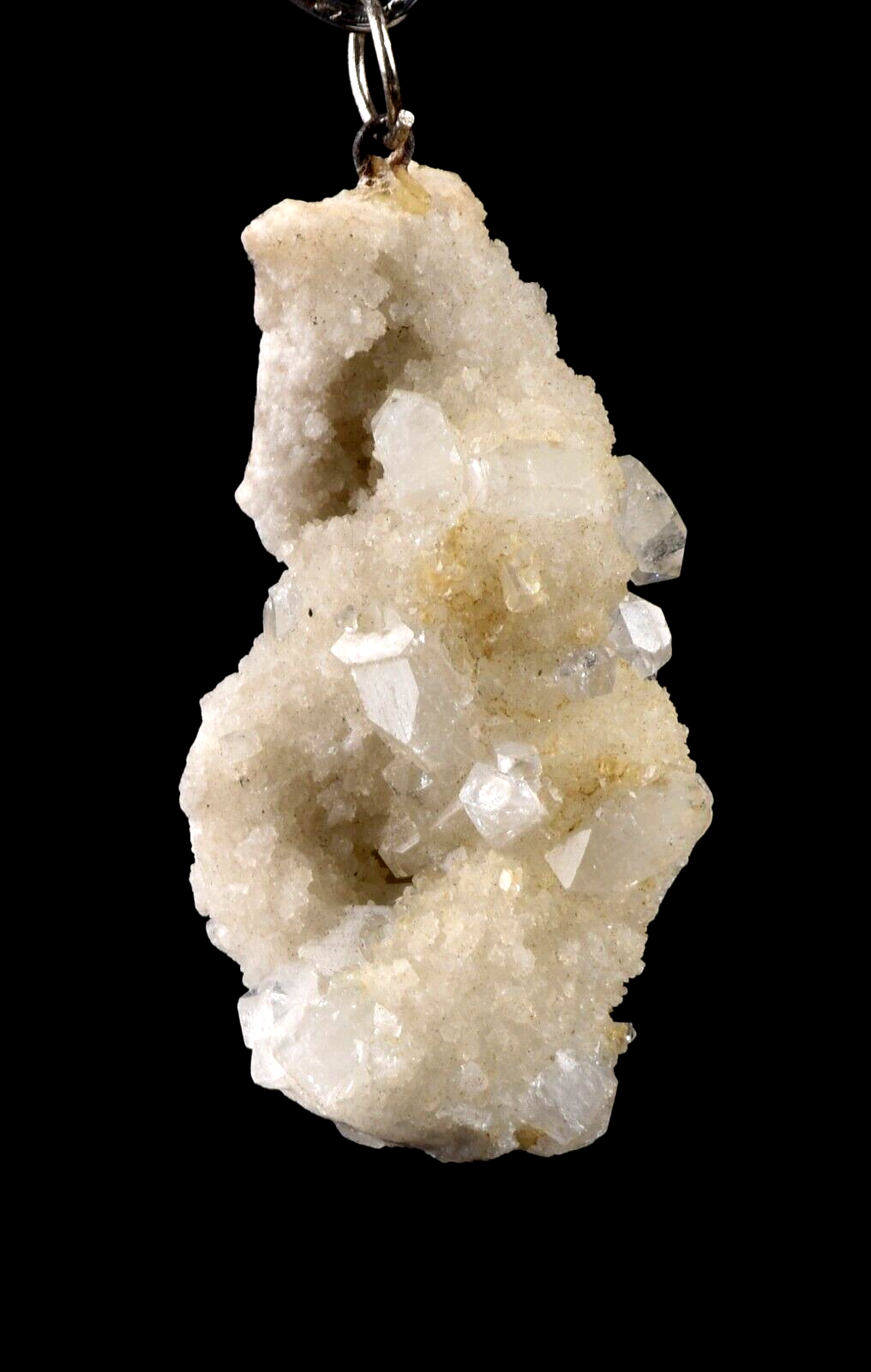 sparkling  Apophyllite on quartz pendant  psychic direction and guidance #7545