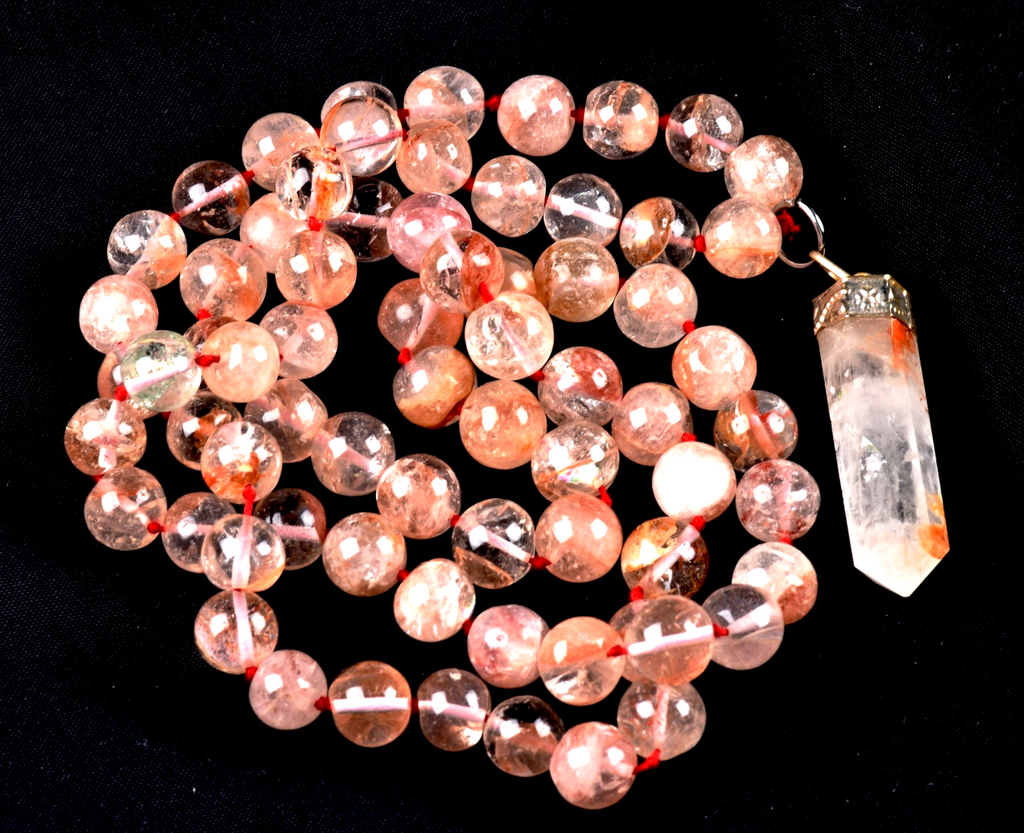 satyaloka Red Azeztullite  agnitite necklace with agnitite pendant  #8076