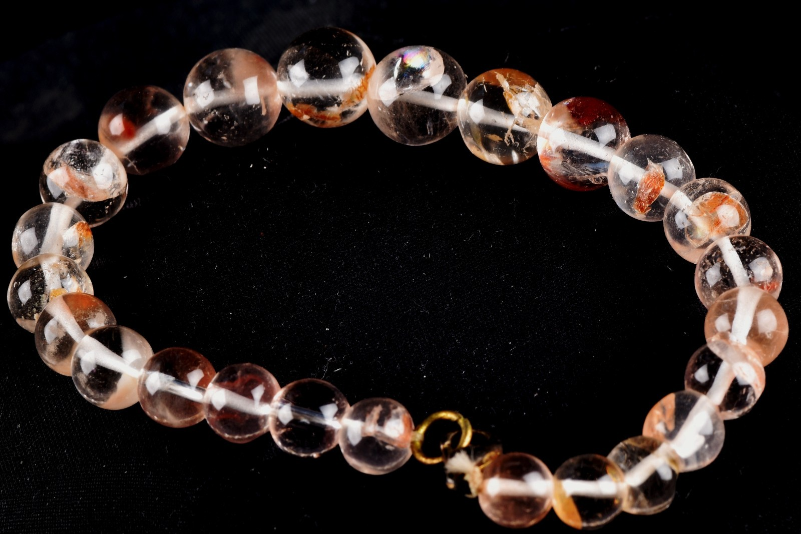 satyaloka Red Azeztullite  agnitite crystal bracelet  #8115