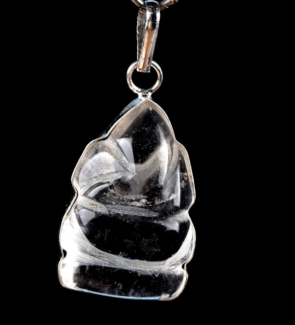 Satyaloka  quartz high frequency ganesh pendant# 7742