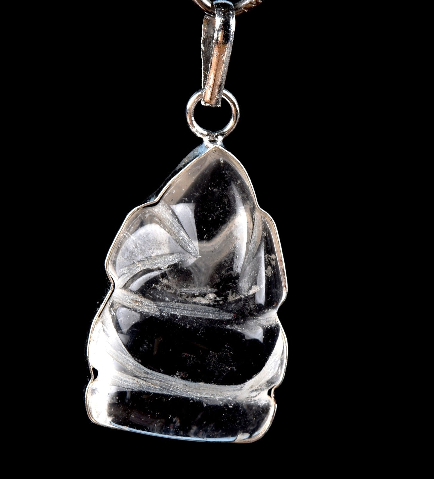 Satyaloka  quartz high frequency ganesh pendant# 7742