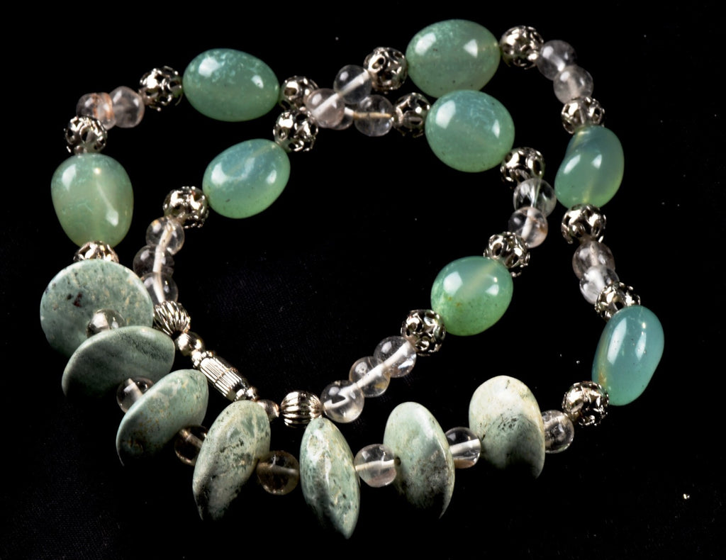 satyaloka aventurian turquoise necklace   protects  thefts, accidents, #6853