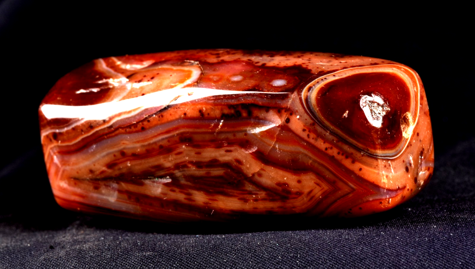 Mystic old  carnelian evil eye sulemani  dzi/bhaisajyaguru/ shaman bead  #8035