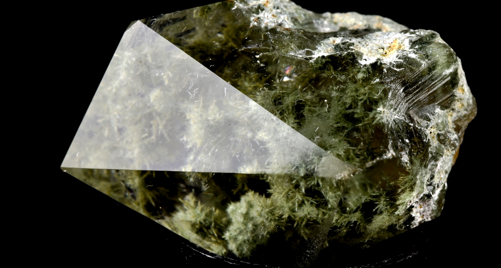 Himalayan cool green world crystal lodolite garden scrying meditation #7873