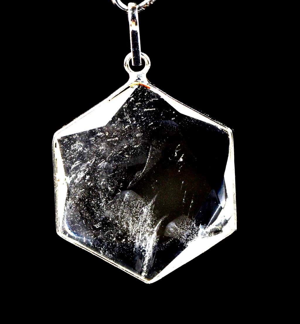 satyaloka Quartz Hexagonal Star Pendant with Phenomenal Energy |  7462