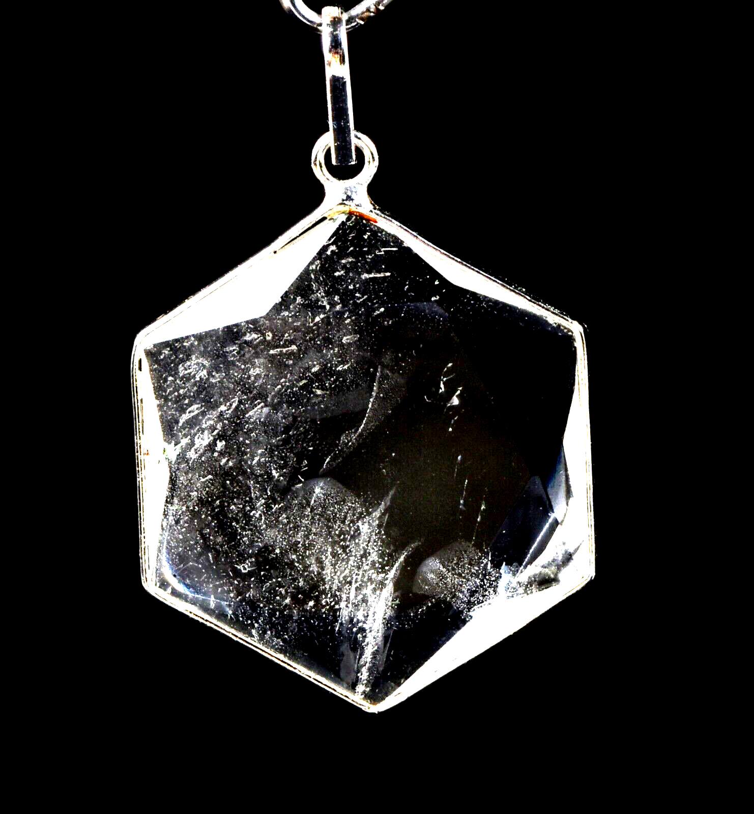 satyaloka Quartz Hexagonal Star Pendant with Phenomenal Energy |  7462