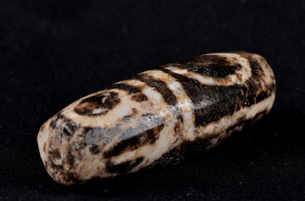 Mystic old pumtek  dzi/bhaisajyaguru/ ''evil eye'  bead with  reach patina #7805