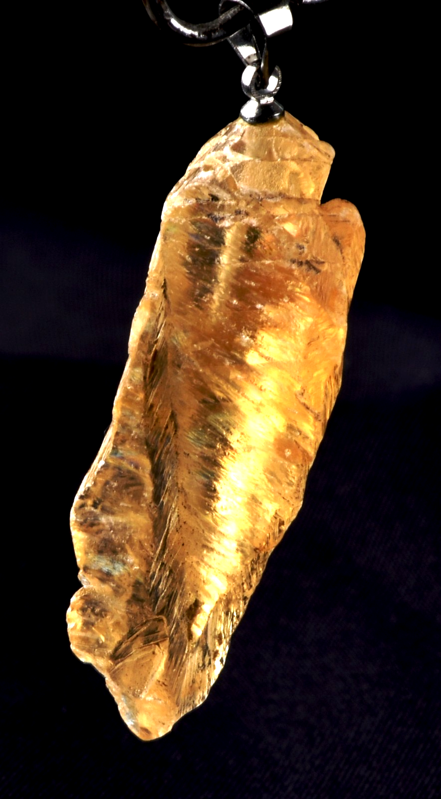 satyaloka  azeztulite quartz  synergy 12 high frequency  golden hue pendant#8259