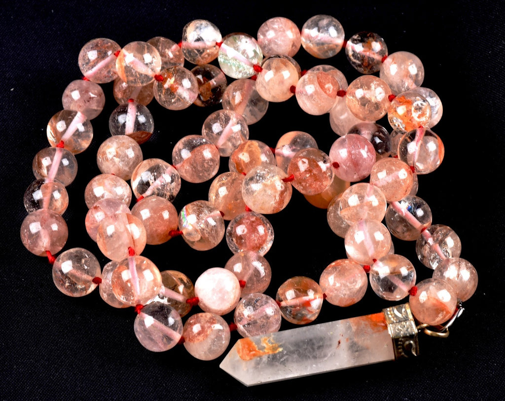 satyaloka Red Azeztullite  agnitite necklace with agnitite pendant  #8076