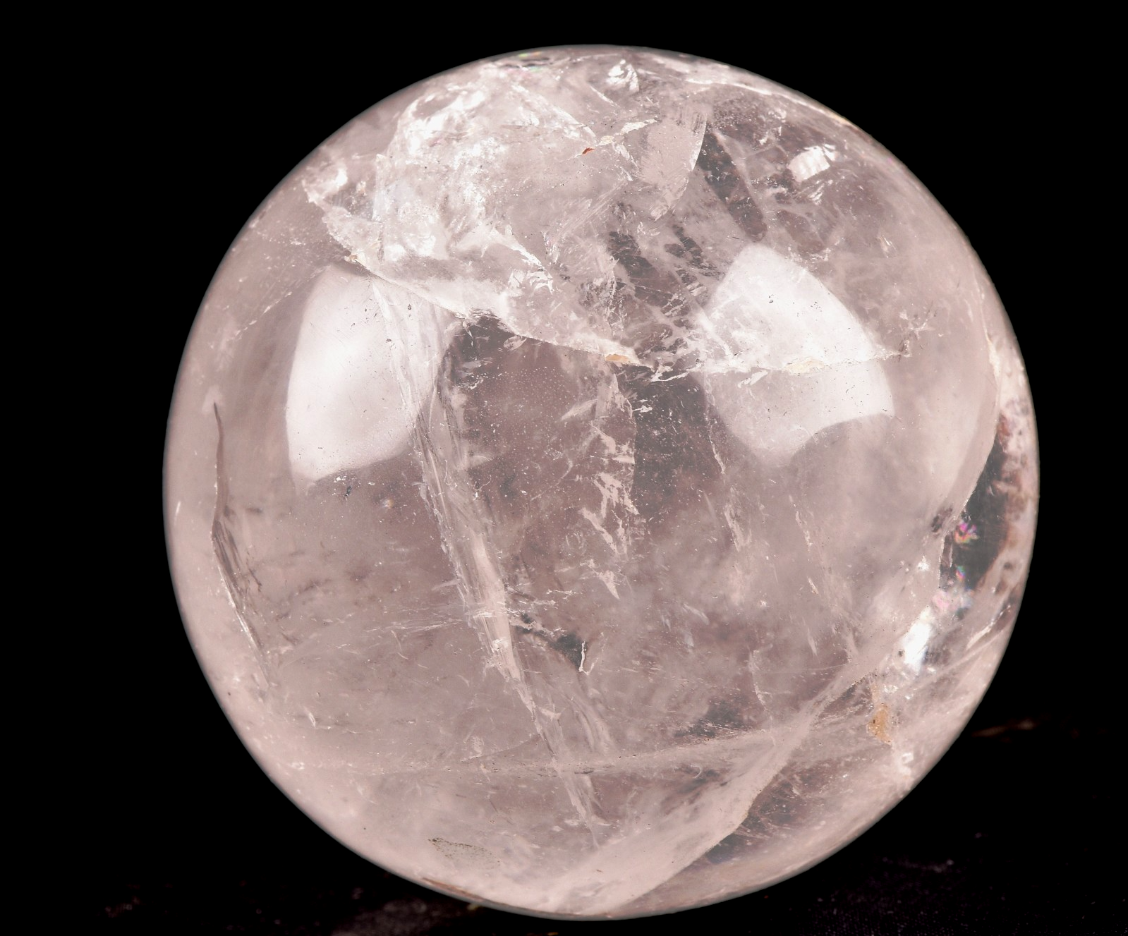 Satyaloka quartz   rainbow  scrying sphere   synergy 12 shaman tool   #7953