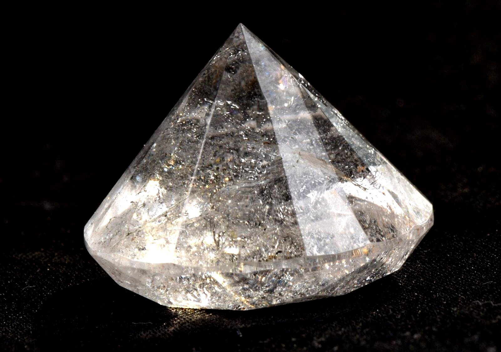 Satyaloka  golden healer rainbow  Brilliant cut Diamond crystal #7514