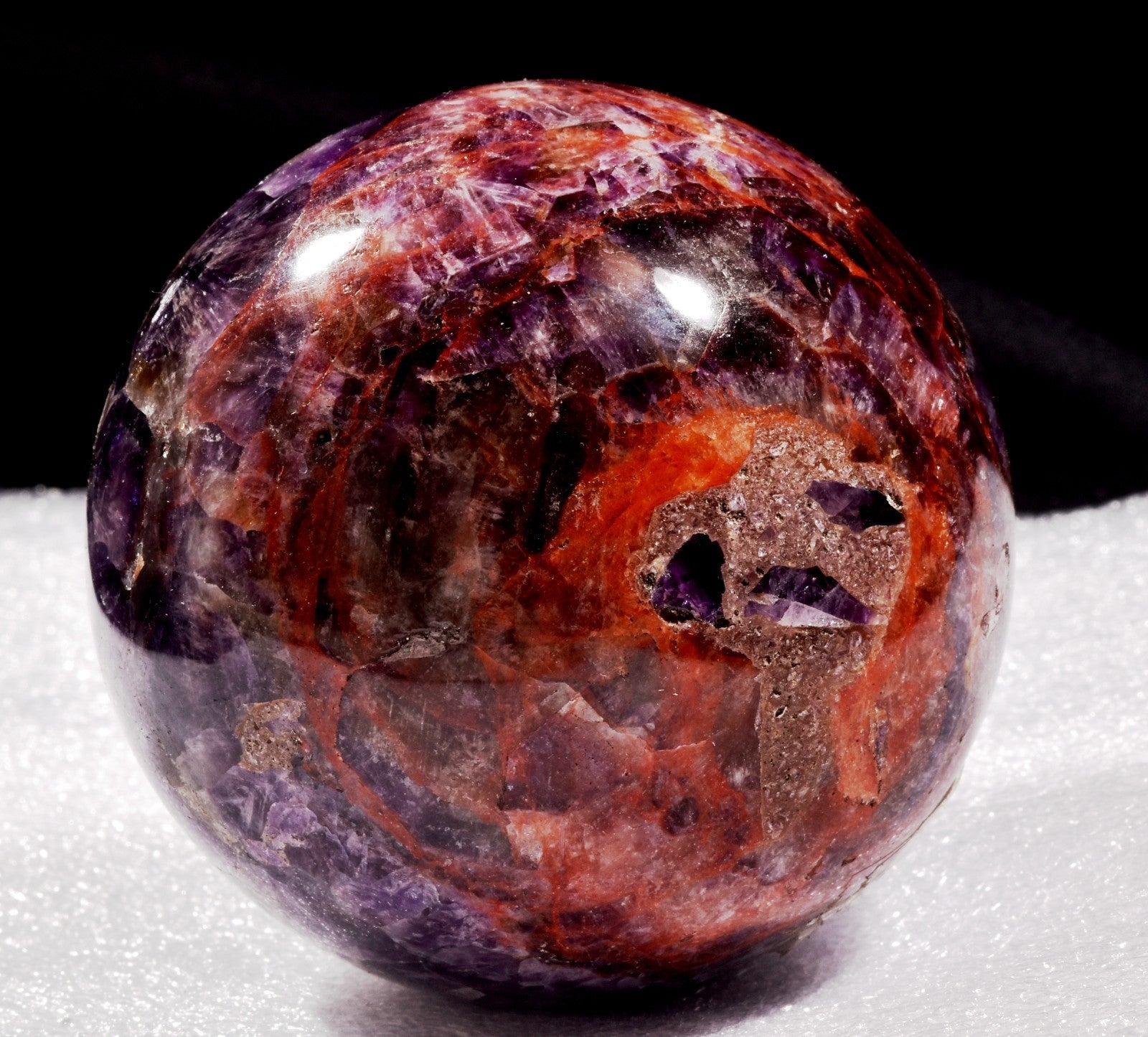 Super 7 melody stone ''evil eye'' chevron  rare  sphere for your altar  #1006
