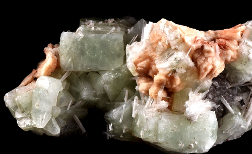 Green Apophyllite with stilbite & scolecite  psychic direction and guidance#6709