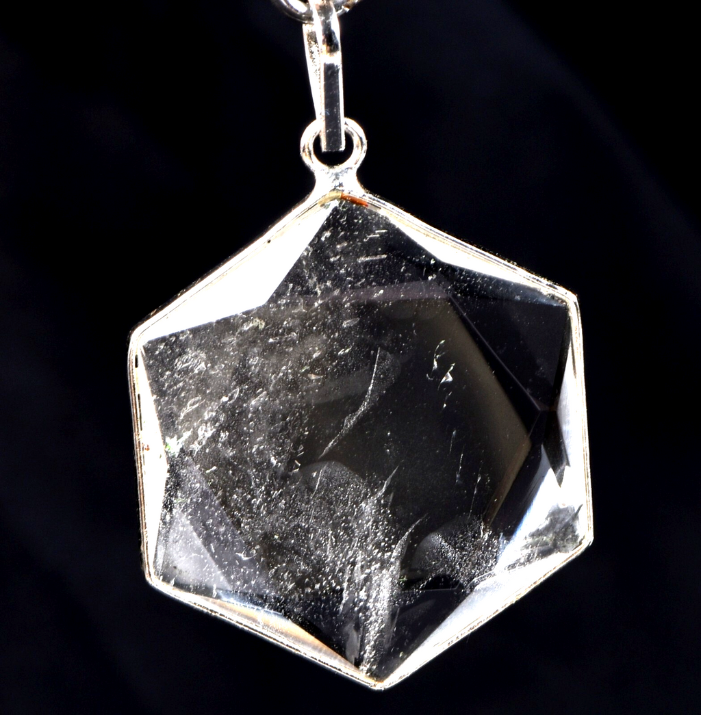 satyaloka Quartz Hexagonal Star Pendant with Phenomenal Energy |  7462