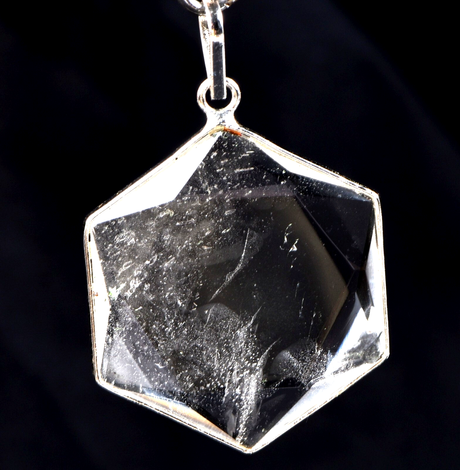 satyaloka Quartz Hexagonal Star Pendant with Phenomenal Energy |  7462