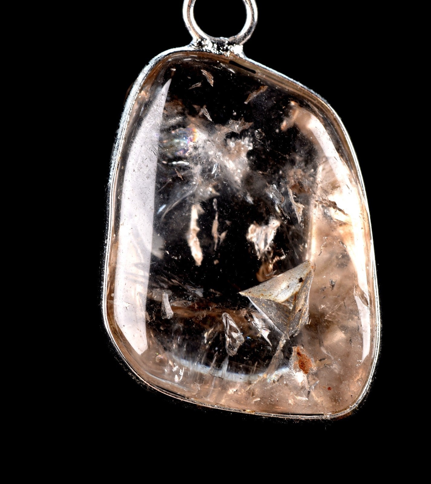 Golden brown  mystic manifestation quartz pendant shaman cleans aura, ,#7758