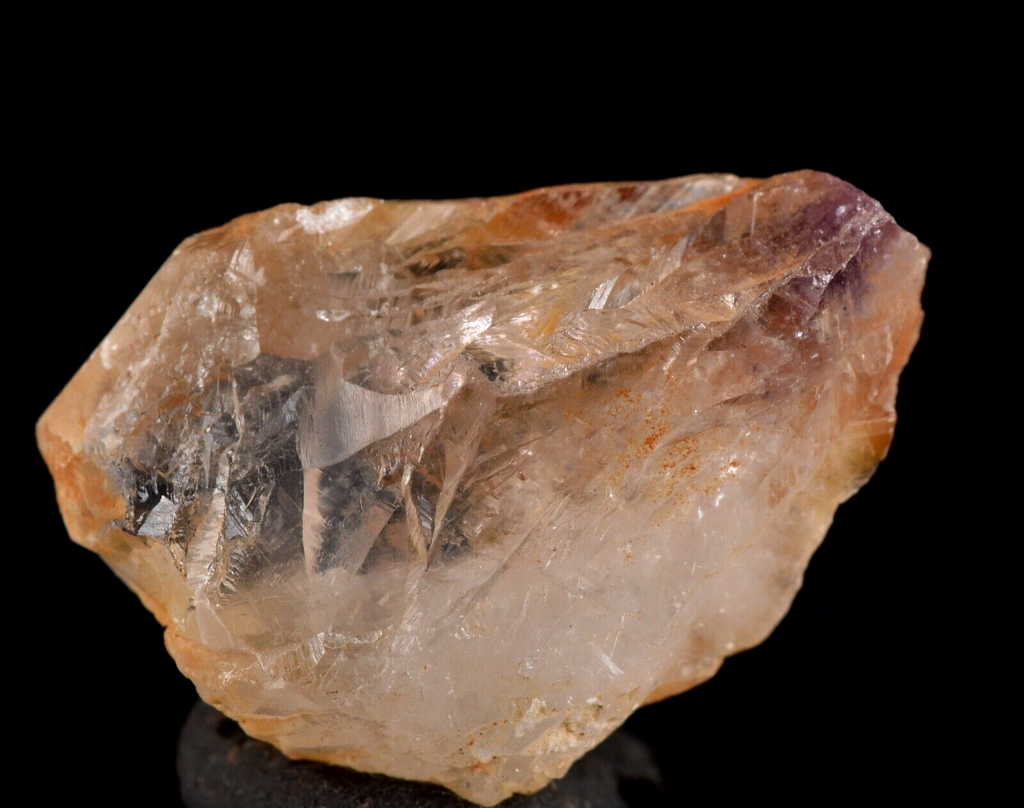 pink satyaloka region quartz with rare amethyst hue sat-chit ananda #7564