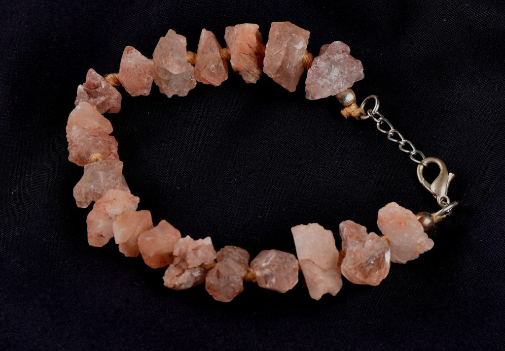 Nirvana quartz Himalayan  growth interference  pink   ice quartz bracelet #8019