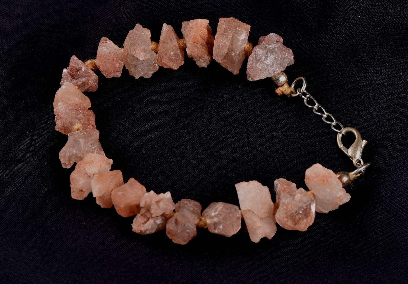 Nirvana quartz Himalayan  growth interference  pink   ice quartz bracelet #8019