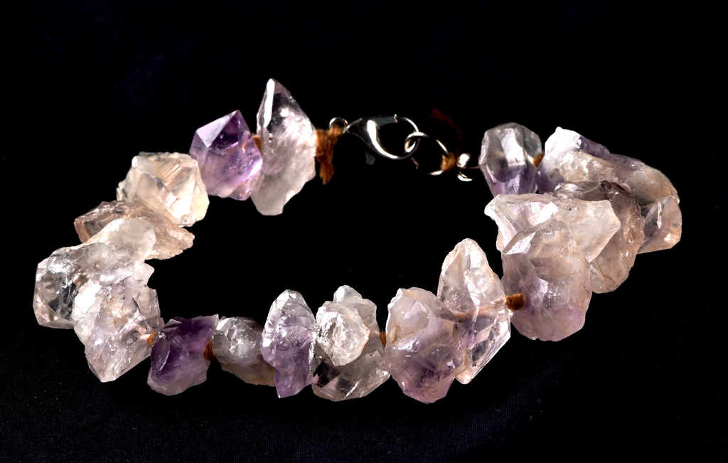rare satyaloka  region amethyst hue quartz bracelet    high frequency    #8273