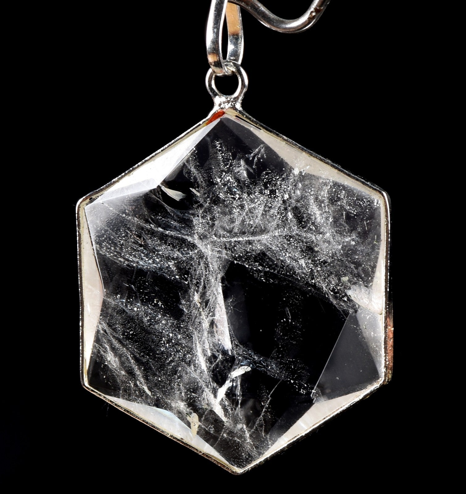 satyaloka Quartz Hexagonal Star Pendant with Phenomenal Energy |  7977