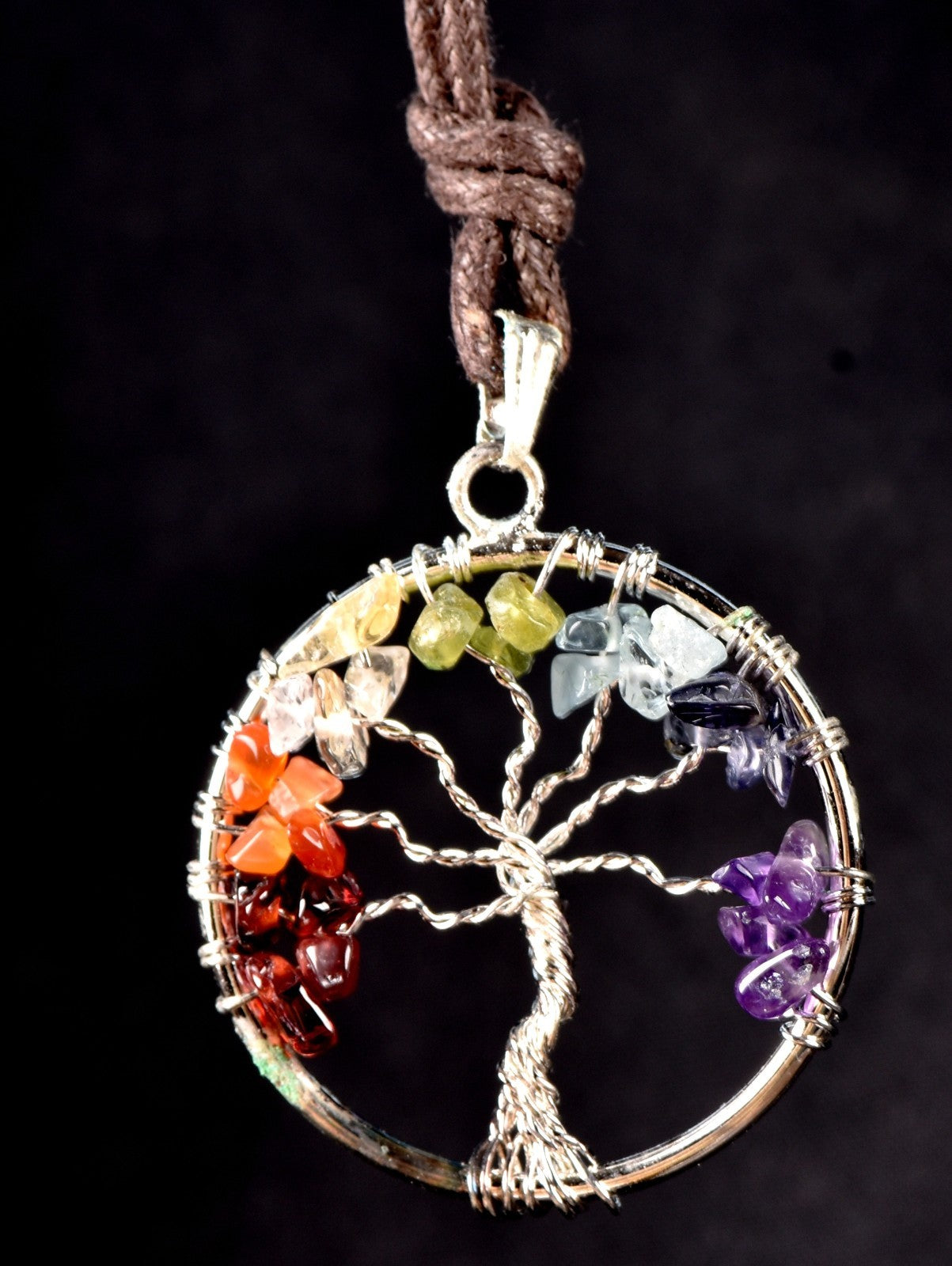 satyaloka quartz Multi gem Mystic pendant   infusion of divine fire,#7766