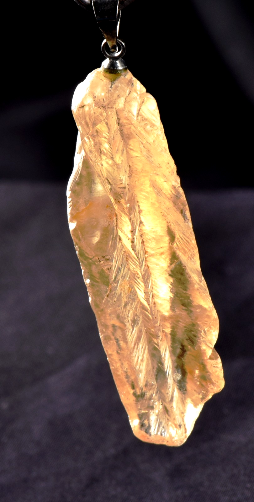 satyaloka  azeztulite quartz  synergy 12 high frequency  golden hue pendant#8259