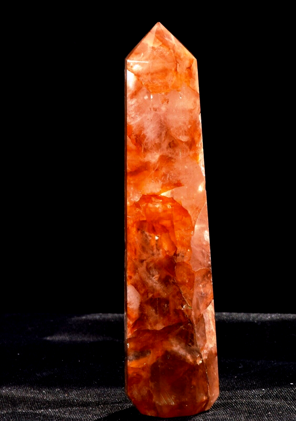 Himalayan Red Azeztullite  agnitite crystal obelisk infusion of divine fire#7422