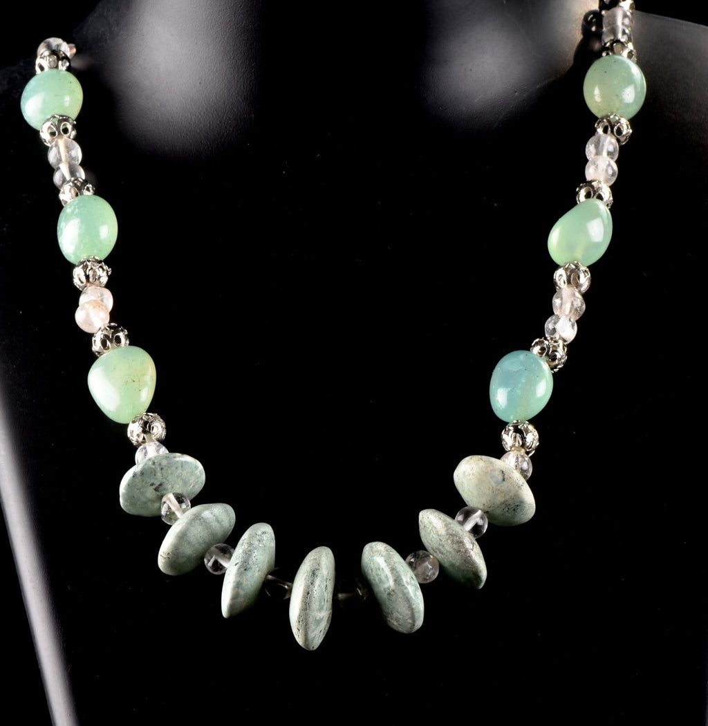 satyaloka aventurian turquoise necklace   protects  thefts, accidents, #6853