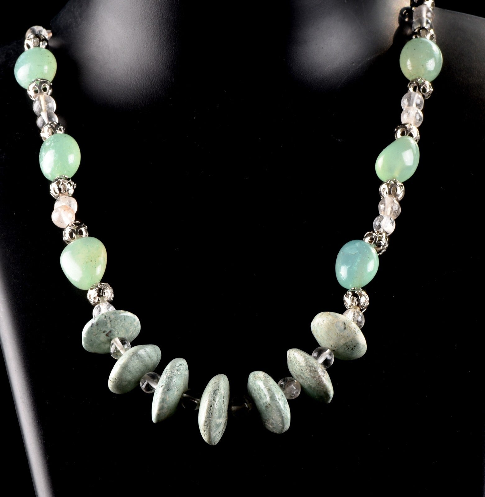 satyaloka aventurian turquoise necklace   protects  thefts, accidents, #6853