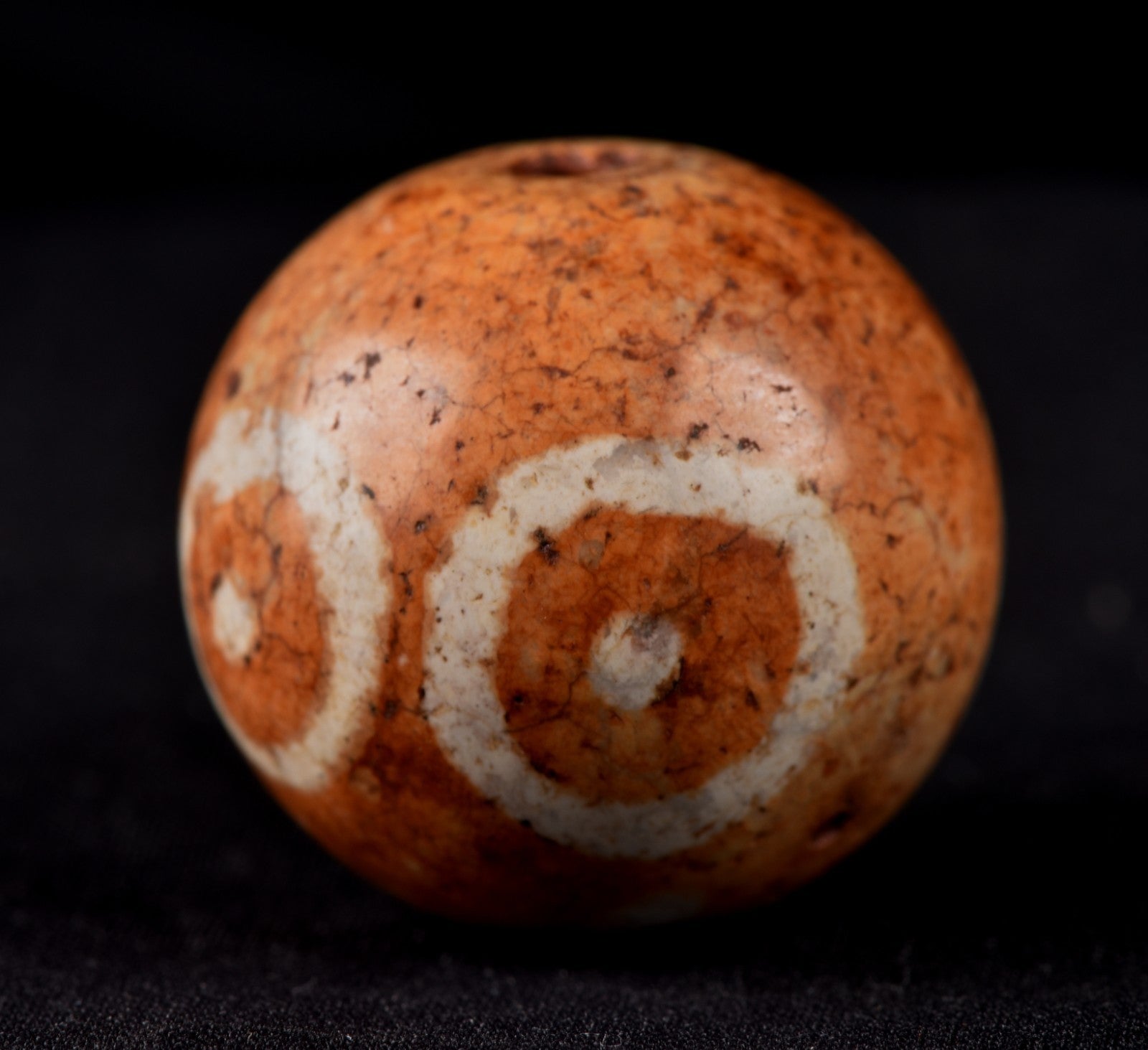 Mystic old pumtek  dzi/bhaisajyaguru/ ''evil eye'  bead with  reach patina #7798