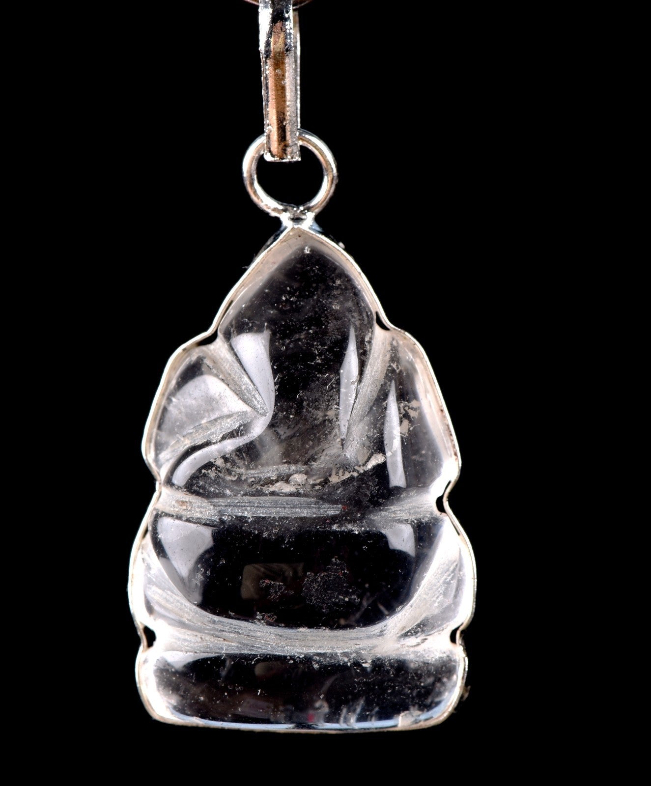 Satyaloka  quartz high frequency ganesh pendant# 7742