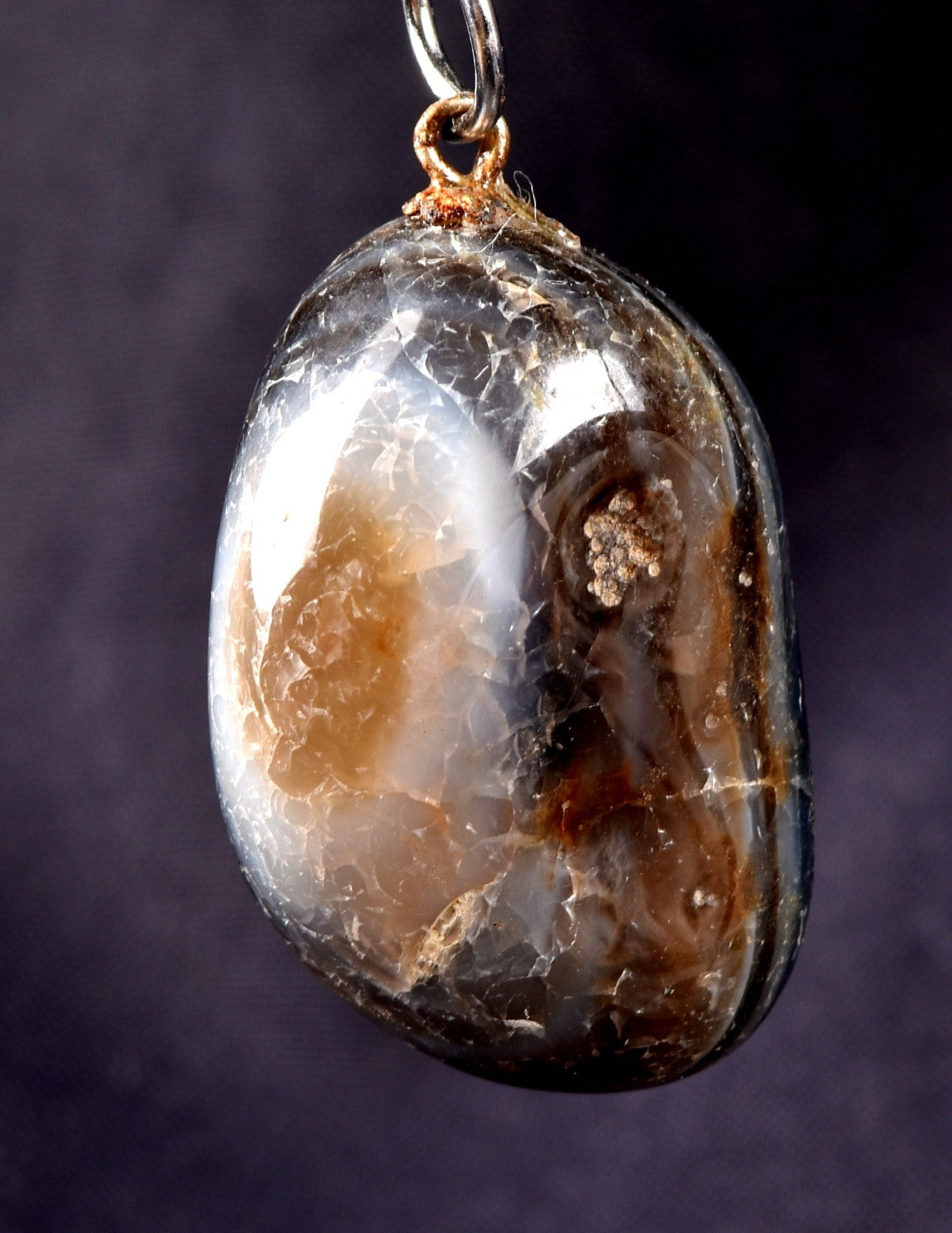 Sulemani ''evil eye'' mystic stone pendant  luck wealth protection shaman  #7681