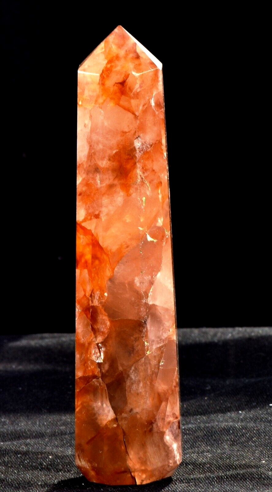 Himalayan Red Azeztullite  agnitite crystal obelisk infusion of divine fire#7422