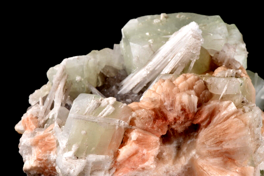 Green Apophyllite with stilbite & scolecite  psychic direction and guidance#6709
