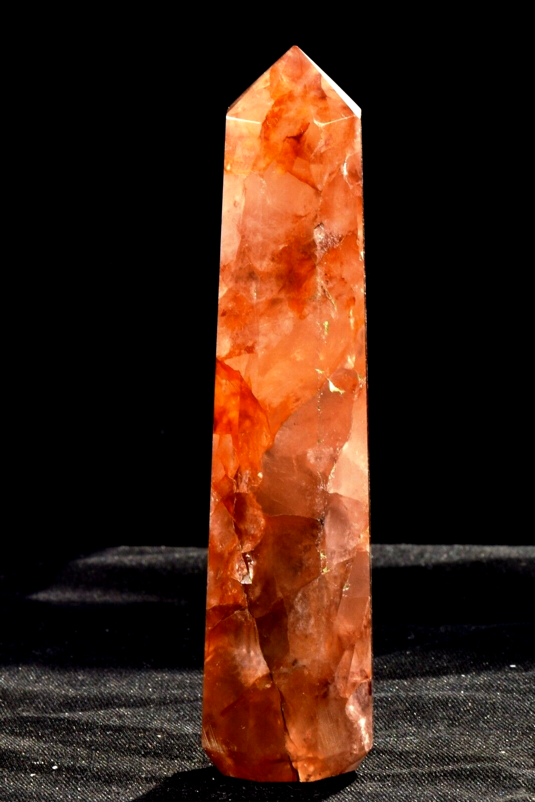 Himalayan Red Azeztullite  agnitite crystal obelisk infusion of divine fire#7422
