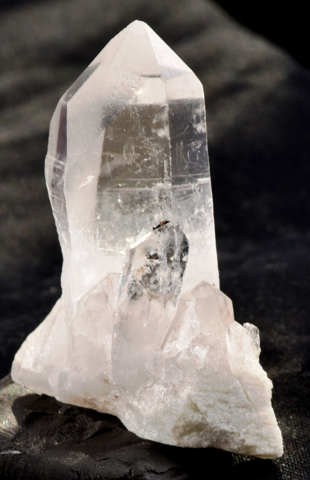 Himalayan silver quartz lemurian natural point #7436